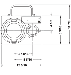 Standard 5 Inch TurboDraft Unit exterior dimensions drawing