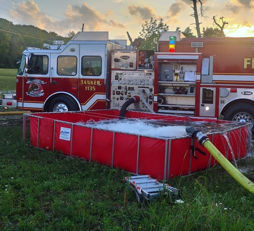 utilized the TurboDraft to set-up an "open relay" tanker fill site during a recent fire in Corry, PA